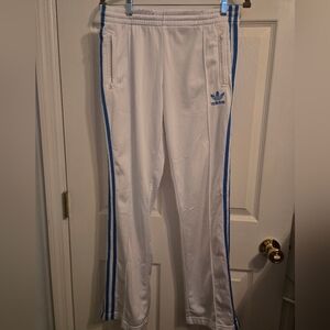adidas Firebird White and Blue Track Pants